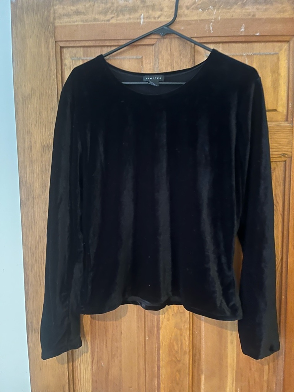 Black Velvet Long-Sleeve Top by Limited